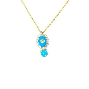 GG Rare Gold and Blue Pendant Necklace
